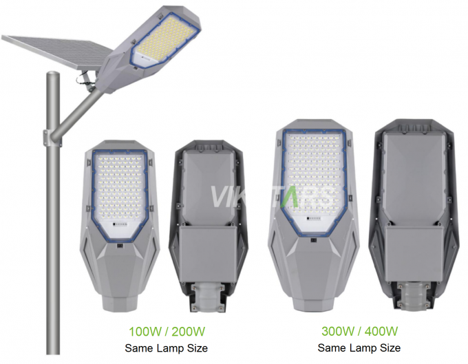 2 ใน 1 โซลาร์สตรีทไลท์ 100w 200w 300w 400w อลูมิเนียมดีไซน์คลาสสิค ขายร้อน โคมไฟพลังแสงอาทิตย์ 0