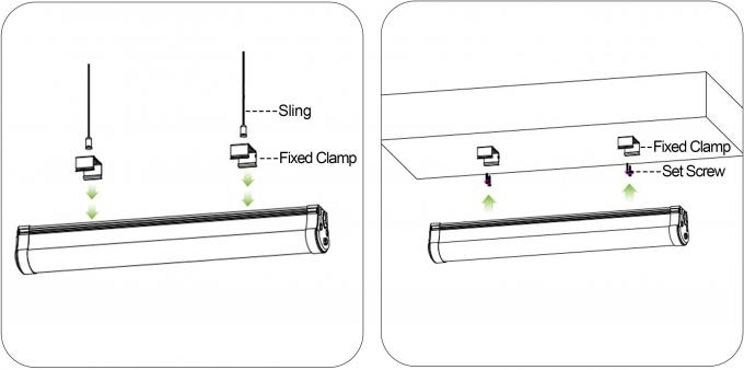 ไฟ LED เชิงเส้นราคาถูกกว่า 36W หลอด Tri-proof สำหรับโรงจอดรถกันน้ำ 1200 มม. 12