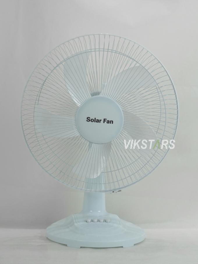 สําหรับแคมป์ฉุกเฉิน พัดลมโต๊ะพลังแสงอาทิตย์ 16 นิ้ว ประหยัดพลังงานด้วยหลอดไฟ 9
