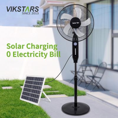 ซื้อ พัดลมตั้งพื้นพลังงานแสงอาทิตย์แบบชาร์จไฟได้ 5 ใบพัด ขนาด 16 นิ้ว พร้อมไฟ LED พร้อมแผงและแบตเตอรี่ ขาตั้งพัดลมพลังงานแสงอาทิตย์ การผลิตออนไลน์