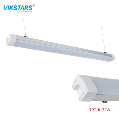 IP65 36w 72w Tri Proof LED Light Fixture พร้อมสีตัวเรือนสีเทา