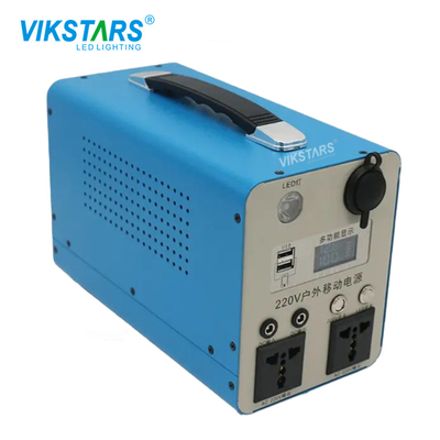 แหล่งจ่ายไฟแบบพกพาสีน้ำเงิน 500w ระบบจัดเก็บพลังงานภายในบ้านสำหรับการชาร์จที่ตั้งแคมป์