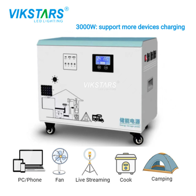 สีขาว 3000W Portable Power Station Storage Power Station สำหรับการชาร์จงานกลางแจ้ง