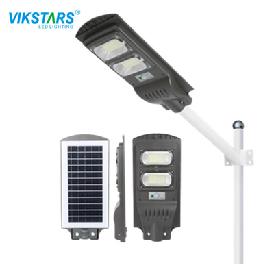 6V / 8W 60W All In One LED ไฟถนนพลังงานแสงอาทิตย์ 120 ชิ้นเสาซีเมนต์