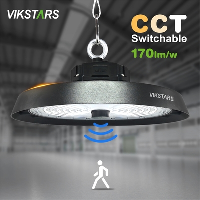 170lm / w ไฟ UFO ไฮเบย์ ไฟรองรับ 3CCT ด้วยเซนเซอร์การเคลื่อนไหว