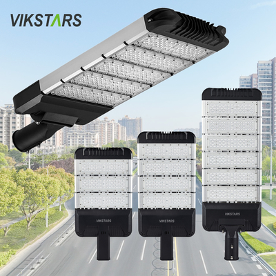 ไฟถนน LED แบบโมดูล สีดำ เทา พร้อมแขนปรับได้ ราคาถูก 50W 100W 200W 300W โคมไฟถนนสาธารณะอะลูมิเนียม